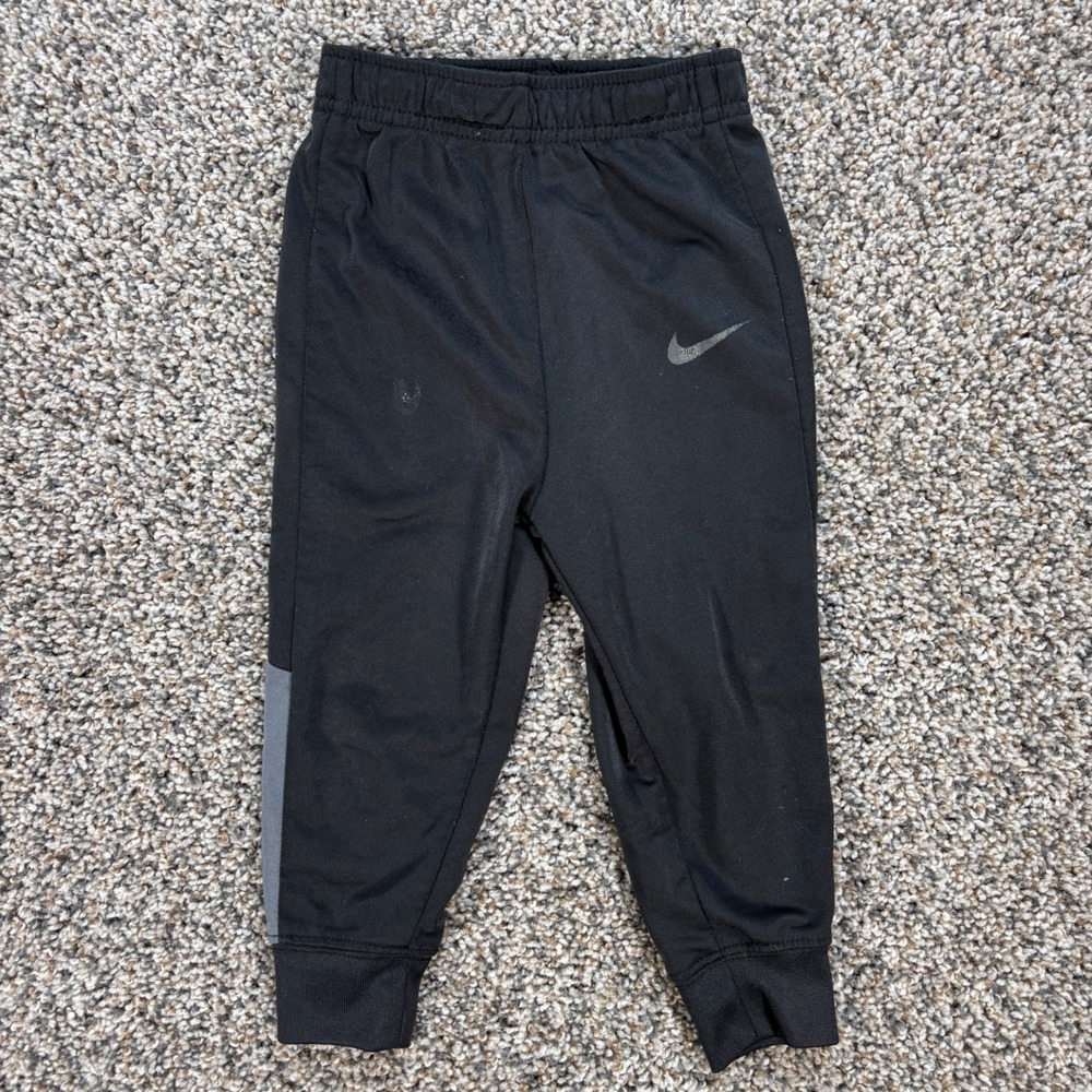 Nike Toddler Boys Black Grey Jogger Track Pants Size 24M Athletic Sweats
